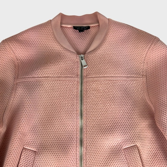Top Shop Bomber Jacket in Light Pink - Picture 4 of 10